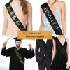 CIEHER 6 Pack Black Satin Sashes - Blank Custom Sash for Bridesmaid, Prom, Court, Mommy to Be, Birthday, Bride to Be, Bachelorette, Graduation - Make Your Own, One Size, 6 Pieces, Hairband