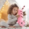 AFAN Cute Long Cat Plush Kawaii 19.6" Body Pillow Cat Stuffed Animals Soft Plushies Cuddly Cotton Kitten Sleeping Pillow Stuffed Plush Doll Toy Gift for Kids Girlfriend (Pink)