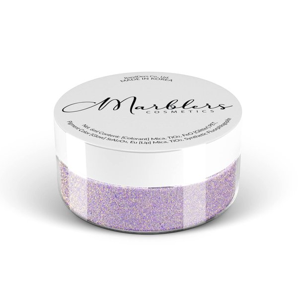 MARBLERS Chunky Mica Powder [Wisteria Pearl] 0.11oz (3g) | Highly Pigmented | Non-Toxic, Vegan, Cruelty-Free | Lip Gloss, Eyeshadow, Body Butter, Nail Polish, Nail Art | Party, Body, Face Makeup