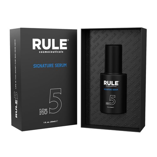 RULE Vitamin C Face Serum for Men with Hyaluronic Acid, Caviar & Niacinamide - Anti Aging Serum for Face Fine Lines, Wrinkles, Dark Spots, Brightening Skin - Antioxidant Facial Serum for Men, 1 Fl Oz