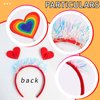 XIELIME Gay Pride Day Headband Rainbow Headband Glitter Heart Shaped Spings Hair Band LGBTQ Hair Accessories Rainbow Bisexual Party Supplies for Women Girls Lgbt Gifts Decorations 1PCS