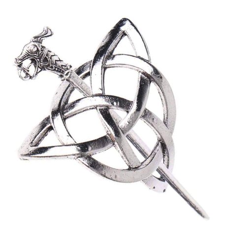 Viking Celtic Hair Clips Hairpins Celtics Knots Hairpins Retro Silver Hair Sticks Hair Pin Hair Accessories for Long Hair Women Girls(1 Pack)