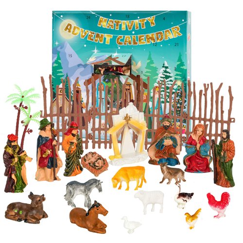 Nativity Advent Calendar 2024, Christmas Countdown Calendar with Nativity Scene Set - Christmas Advent Calendar for Toddlers Kids Adults Christian Religious Christmas Gifts Stocking Stuffers