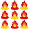 10Pcs Fire Flame Theme Honeycomb Centerpieces Fire Birthday Party Decorations for Table Flame Theme Centerpiece Decorations for Firefighter Fire Truck Birthday Party Supplies