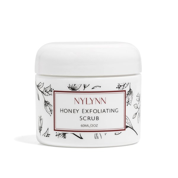Nylynn Honey Exfoliating Skin Exfoliant for Face - Nourishing and Exfoliating Body Scrub Sensitive Skin with Honey, Ground Almonds, Walnuts, and White Kaolin Clay - Womens Exfoliating Body Scrub 2 oz
