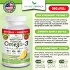 Best Triple Strength Omega 3 Fish Oil Pills - 180 Capsules - 2400mg High Potency Burpless Lemon Flavor 864mg EPA 576mg DHA Ultra Pure Liquid Softgels for Brain Joints Eyes Heart Health Supplement