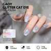 GAOY Blue Glassy Cat Eye Gel Nail Polish, 16ml Glitter Holographic Nail Polish with Magnet, Reflective Translucent UV Gel, 2336 Moonlight Coast