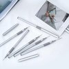 Komall Nail Art Liner Brushes, 6Pcs Painting Nail Art Brush Set Nail Dotting Drawing Tool for Long Lines, Thin Details, Fine Drawing Sizes 5/7/9/11/20/25mm(Silver)