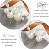 Casdre Pearl Bridal Hair Pins Crystal Bride Hair Piece Wedding Hair Accessories for Women and Girls(Pack of 2) (A Silver)
