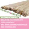 YoungSee Wire Hair Extensions Highlights Wire Real Human Hair Extensions Ash Blonde Highlights Bleach Blonde with Strawberry Highlights Hair Wire Extensions for Natural Look 18In 80G