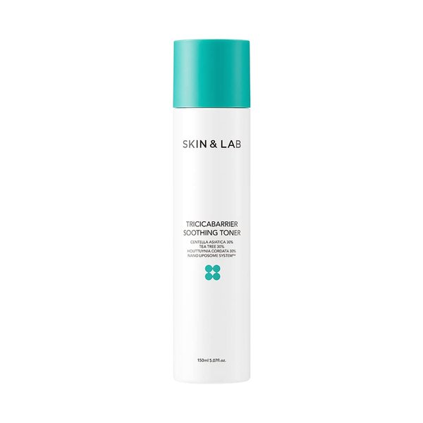 [Skin&LAB] Tricicabarrie Soothing Toner, Infused with CICA, Tea Tree, and Heart Leaf, After Sun Care Product, Calm Sunbun and Hydrate Skin, Korean Toner, All Skin Types, 5.07 fl. oz.