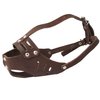 Real Leather Cage Basket Secure Dog Muzzle #119 Brown - Poodle, Spaniel (Circumference 9.5", Snout Length 2.5")