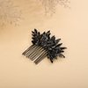 Kercisbeauty Dainty Black Rhinestones Beads Hair Comb for Women Girls Cute Handmade Jewelry for Prom