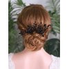 YERTTER Black Crystal Hair Comb Vintage Beaded Bridal Headpiece for Women's Wedding and Special Occasions