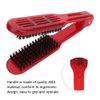 Clamp V-Shaped Hair Straightening Brush - Double-Sided Anti-Static Styling Comb for Hairstyling - Hairdressing Tool for Women, Men, Home and Barber Shop (Red)