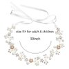 PRDGIRL 𝗪𝗲𝗱𝗱𝗶𝗻𝗴 𝗛𝗮𝗶𝗿 𝗔𝗰𝗰𝗲𝘀𝘀𝗼𝗿𝗶𝗲𝘀 𝗳𝗼𝗿 𝗞𝗶𝗱𝘀, Princess Headpiece White Flower Headband Pearl Hair Dress for Girl and Flower Girls Cute Bridal Wedding Hair Band