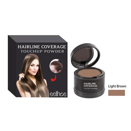 Hairline Powder,Hair Root Dye,Instantly Conceals Hair Loss, Root Touch Up Powder,Eyebrow Powder and Beard Filler, Portable and Easy To Apply Hair Shadow Toppers for Women & Men (Light Brown) (2PCS)