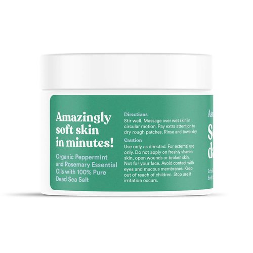 ASUTRA Dead Sea Salt Body Scrub Exfoliator (Purifying Peppermint), 12 oz | Ultra Hydrating, Gentle, & Moisturizing | All Natural & Organic Jojoba, Sweet Almond, & Argan Oils
