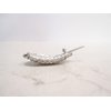 Generic Small oval silver crystal hair pin clip barrettes for fine thin hair. (Clip quantity: 1 Clip)