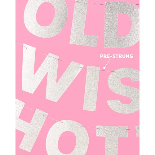 xo, Fetti Older Wiser Hotter Glitter Banner - Silver, 3 Ft. | Fun Birthday Party Decorations, 30th Birthday Decor, HBD, Gag Gift, Photobooth Backdrop