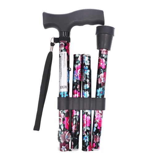 PEPE - Folding Canes for Women Adjustable, Fancy Walking Canes for Seniors Balance, Folding Walking Stick for Women Lightweight, Floral Foldable Cane