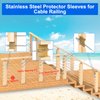 BLIKA 120 Pack Stainless Steel Protector Sleeves for 1/8" 5/32" or 3/16" Deck Cable Railing, for Wood/Composite Posts, T316 Marine Grade
