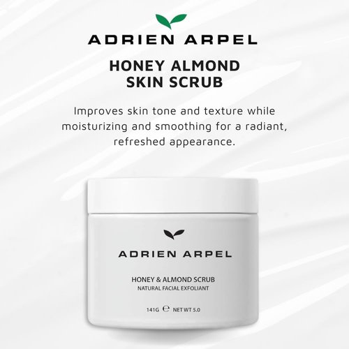 Honey Almond Skin Scrub by Adrien Arpel, Face Mask Helps Improve Skin Tone and Texture, Moisturizing and Smoothing