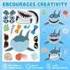 Aowplc 42 Pcs Ocean Animals Make-a-Face Sticker Sheets for Kids - 14 Sea Creature Designs for Party Favors, Classroom Activities, Arts & Crafts