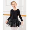 Zaclotre Ballet Leotards for Girls Toddler Classic Long Sleeve Criss-Cross Back Dance Dress Ballerina Outfits