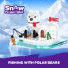 Christmas Penguin Family Building Blocks Set, Snow Adventure with Penguin and Polar Bear, Wintertime Polar Bears Christmas Décor Building Kit with Christmas Tree Toy, Gift for Boys and Girls
