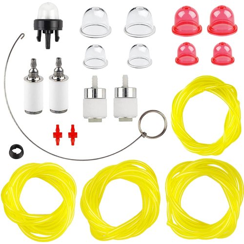 HPENP 4 Feet 4 Size Fuel Line Primer Bulb Fuel Filter for Zama Craftman Ryobi Homelite Husqvarna Poulan Carburetor Chainsaw Trimmer Blower Weed Eater 2 Cycle Small Engine with AC04122 Fuel Line kit