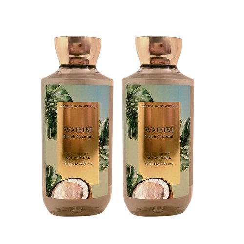 Bath & Body Works Shower Gel, Gift Set of 2, 10oz Each (Waikiki Beach Coconut)