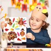GreenPine 316 Pcs Thanksgiving Crafts for Kids, Make-A-Turkey Stickers Party Games/Favors/Supplies 24 Sets for Thanksgiving Party Decoration DIY Craft Activities, 8 Style with 120 Pcs Glue Point Dots