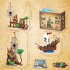 IMCUAMK 2 Styles Pirate Island Building Block Set - 833PCS Transforming Pirate Wharf & Ship, STEM Bricks Kit for Kids Ages 6-12+, Creative Toy with Treasure Chest