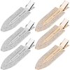 PAGOW 6Pcs Rhinestone No Bend Hair Clips, bangs hair clip with Metal Shiny Styling Diamond,No Dent No Crease Makeup Hair Clips for Women and Girls (3 Silvery & 3 Gold)