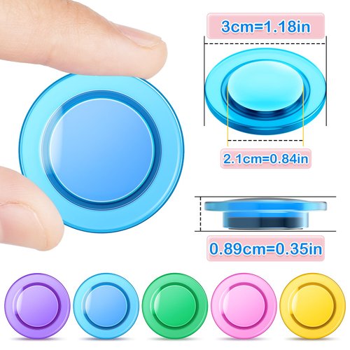 Grtard 45 Pcs Magnets for Whiteboard, Round Magnets, Dry Board Fridge Magnets, Office Magnets, Refrigerator Magnets, Decorative Magnets for Classroom Office (Colors, 3cm/1.18in)