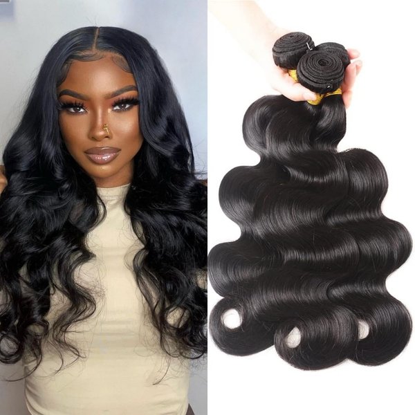 10A Human Hair Bundles Body Wave 3 Bundles Human Hair 14 16 18 Inch Unprocessed Brazilian Virgin Hair Bundles Human Hair Extensions Natural Color