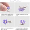 10 Pcs Small Flower Hair Clips Accessories for Women Girls, Cute Mini Flower Hair Pins with Rhinestone, Lily Flower Clips Metal Hair Barrettes Wedding Bridal Styling Decorative(Purple)