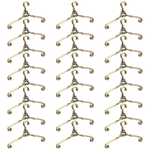 Gadpiparty Small Doll Cloth Hangers 24pcs Mini Clothes Hanger Little Hangers Metal Doll Dress Outfit Holders Wire Rack for Doll Clothes Gown Dress Outfit Hanging Closet Accessories