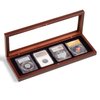 Four Slab - Wood Mahogany Glass Lid Display Case