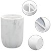 Toothbrush Holder Polyresin Toothbrush Organizer Stand,Multi-Functional Toothpaste Holder Makeup Brushes Cup Razors Holder for Bathroom Vanity Countertop,Ideal for Home, Hotel (Marble Style) (1Pack)