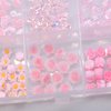 Pink 3D Nail Charms and Gems Flatback Nail Pearls Set, 8 Styles Nail Bows Charm, 8 Nail flowers Butterlies, Star Heart Moon Shell Bear Cute Nail Jewels, Nail Rhinestone for DIY Nail Art Tweezer