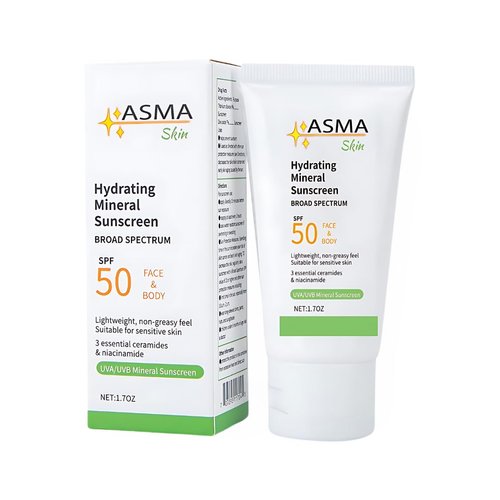Hydrating Mineral Sunscreen SPF 50 for all skin types Sun Protection with Titanium Dioxide 9% and Zinc Oxide 7% Face Moisturizer with Sunblock