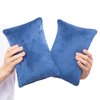 1 MIDDLE ONE 2 Pack Small Pillow, Memory Foam Mini Pillow 11 X 7 Inches for Travel, Sleeping, Nap and Neck, Knee, Lumbar Support, Tiny Pillow Cushion for Pet, Dogs (Blue)