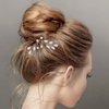 Waydress 4 Pcs Wedding Hair Pins Crystal Wedding Hair Accessory Bridal Rhinestone Hair Pieces for Bride, Bridesmaids, Women(Silver)