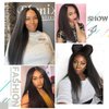 BEAUTY FLAG 13x4 Black Kinky Straight Lace Front Wigs for Women Synthetic Long Yaki Straight Lace Front Wig Long Black Wig For Black Women 24 Inch(Black)