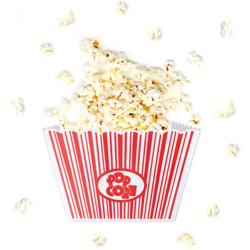 Hedume 6 Pack Popcorn Containers, Plastic Movie Theater Style Popcorn Container Set, Red & White Striped Classic Popcorn Boxes for Movie Night, Reusable (Square, 9" x 9" x 6")