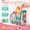 hahaland 1 Year Old Girl Gifts - Activity Musical Train with Talking Flash Cards Bilingual (EN/ES), Educational Learning Toys for Toddlers 1-3, Baby Toys 12-18 Months Girl Easter Basket Stuffers