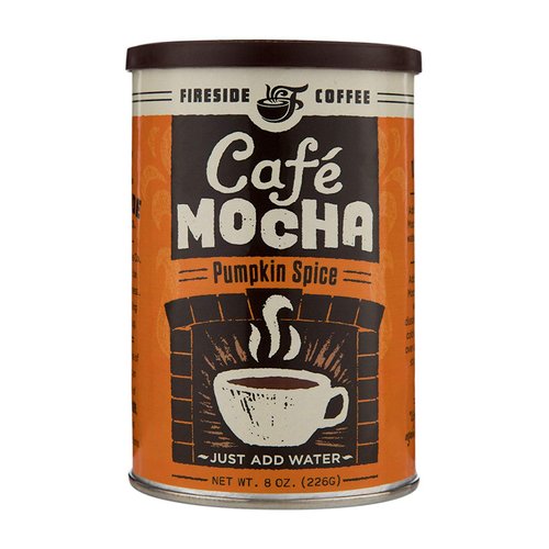 Fireside Coffee Cafe Pumpkin Spice Mocha Instant Flavored Coffee 8 Ounce Canister