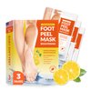 FARMSKIN Foot Peeling Mask Brightening with Vitamin C - Foot Peel Mask/Exfoliating Peeling Mask for Cracked Feet/Dead Skin Remover for Baby Soft Feet(Pack of 3)